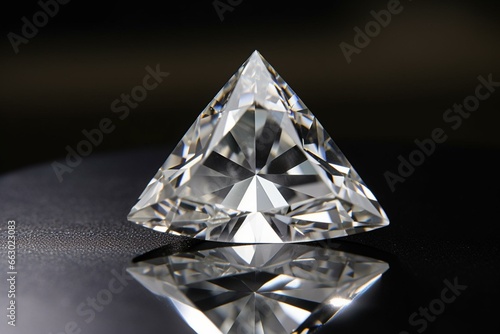 Triangular diamond with a trillion cut. Generative AI photo