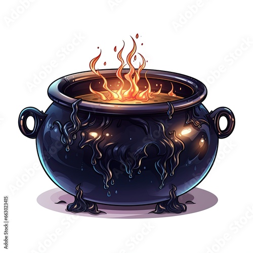 Magic cauldron isolated on a white background
