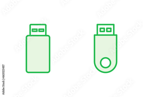 Usb icon set. Flash disk icon vector