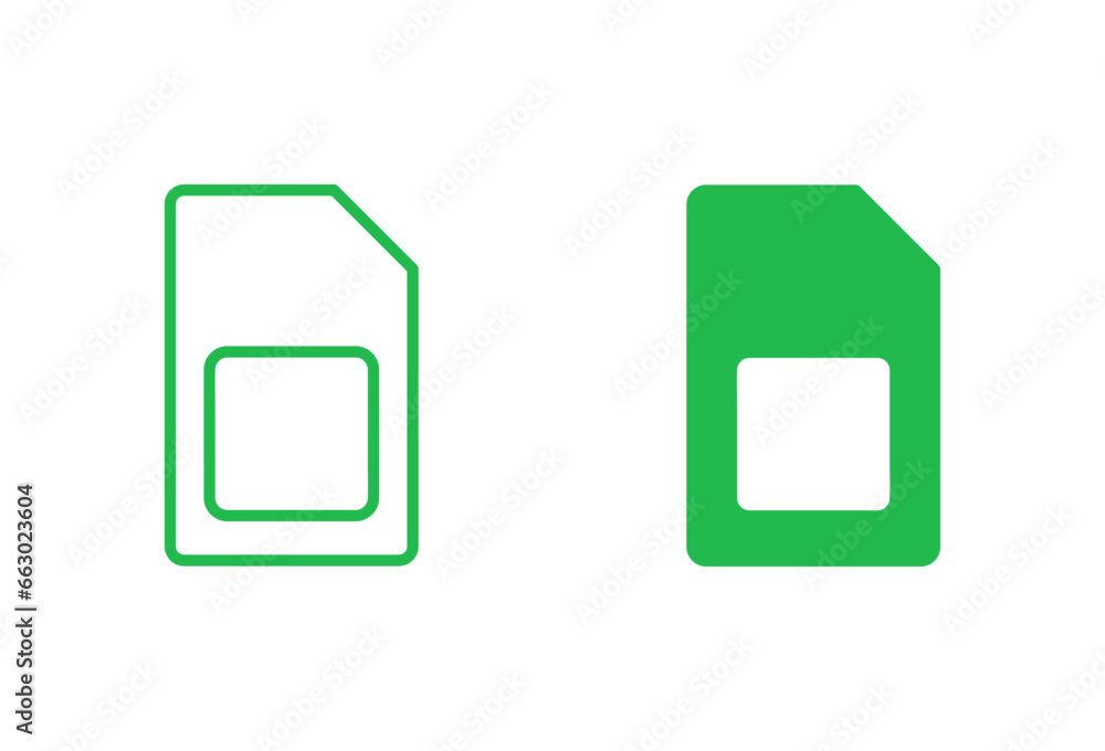 Sim card icon set. dual sim card icon vector Sim card icon set. dual sim card icon vector