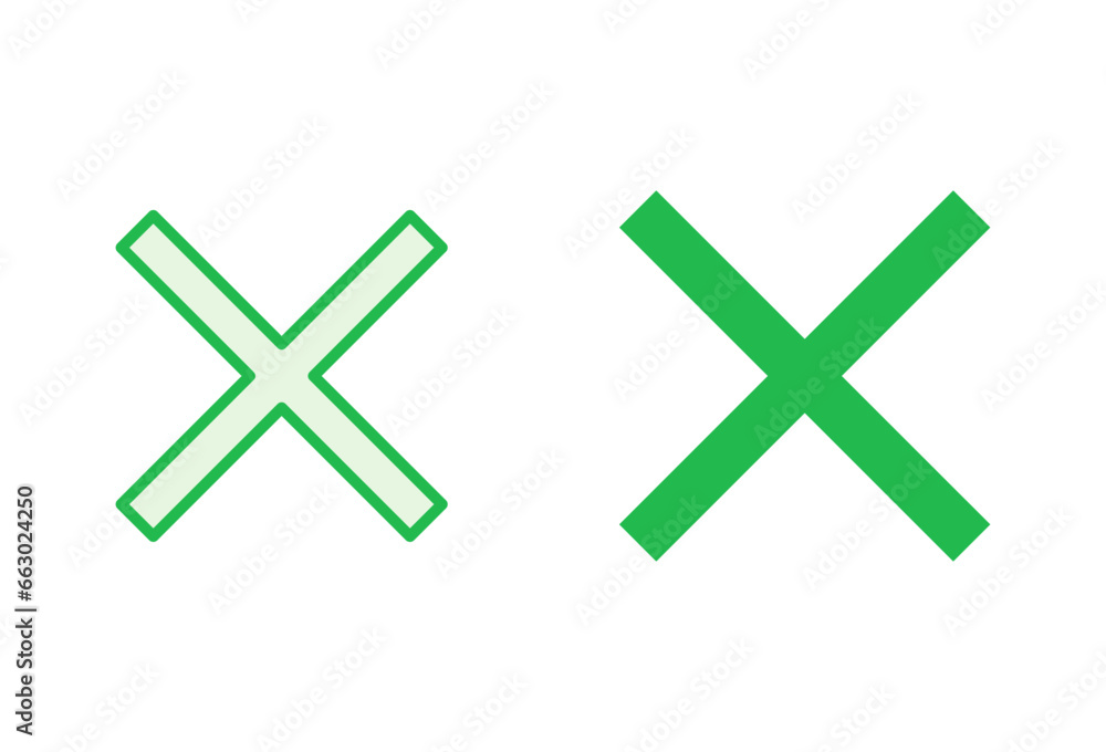 Close icon set. Delete icon vector. cross sign