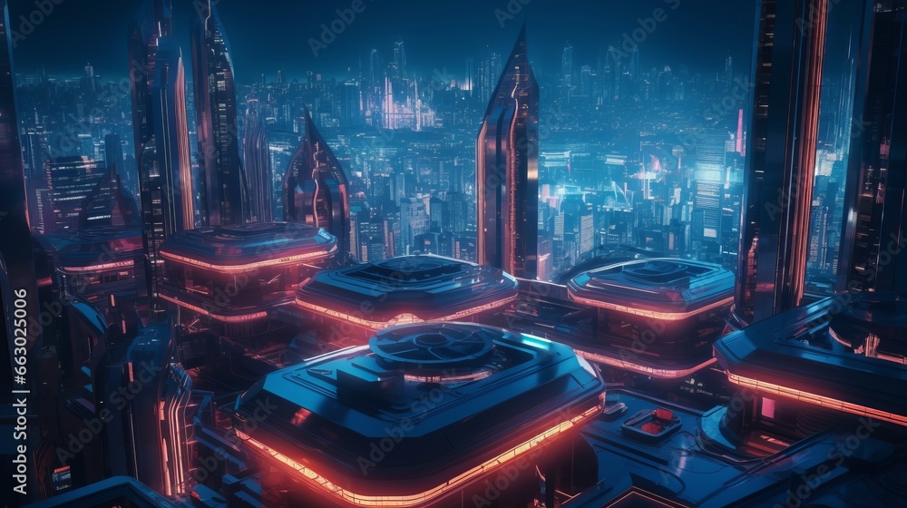 Captivating City Nights: Exploring Urban Landmarks, Architecture, and Vibrant Streets, generative AI