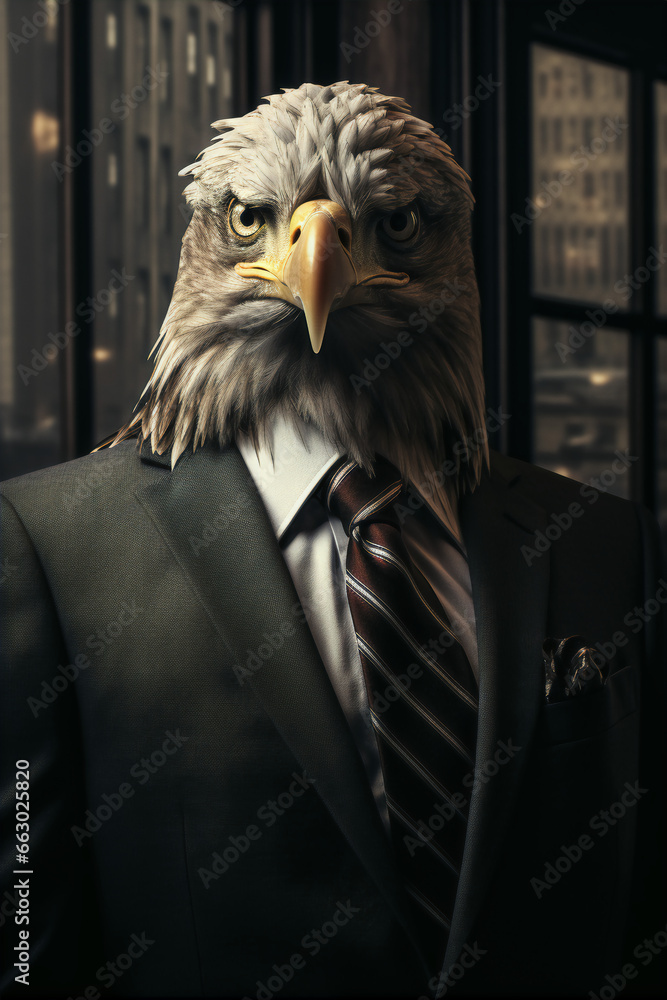 Portrait of a Successful Business Eagle Businessman with Suit and Tie building Wealth Money Fortune Portrait of a Successful Business Eagle Businessman with Suit and Tie building Wealth Money Fortune