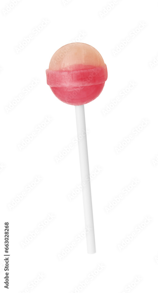 One sweet colorful lollipop isolated on white