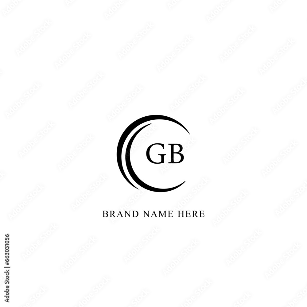 GB logo. G B design. White GB letter. GB, G B letter logo design. Initial letter GB linked circle uppercase monogram logo. G B letter logo vector design. 