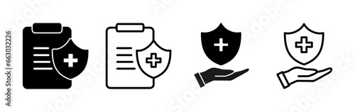 Health insurance icon vector. medical insurance icon