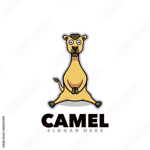 Camel mascot cartoon design illustration 