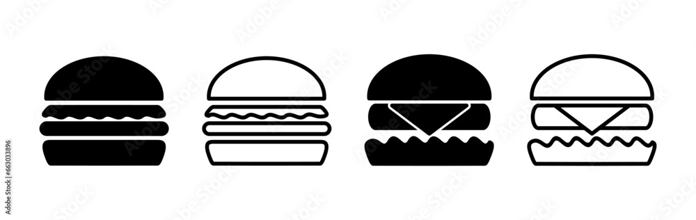 Burger icon vector. hamburger logo icon. fast food icon Burger icon vector. hamburger logo icon. fast food icon