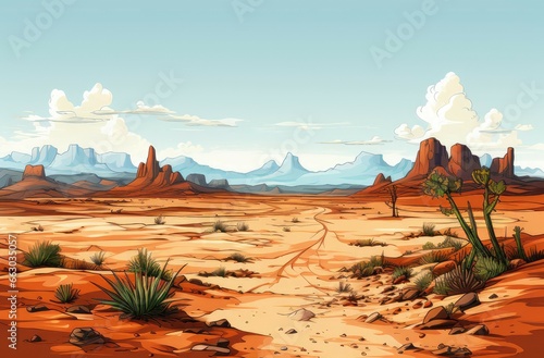 Sparse desert landscape stretches for miles