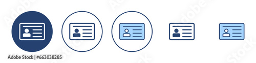 License icon vector. ID card icon. driver license, staff identification card