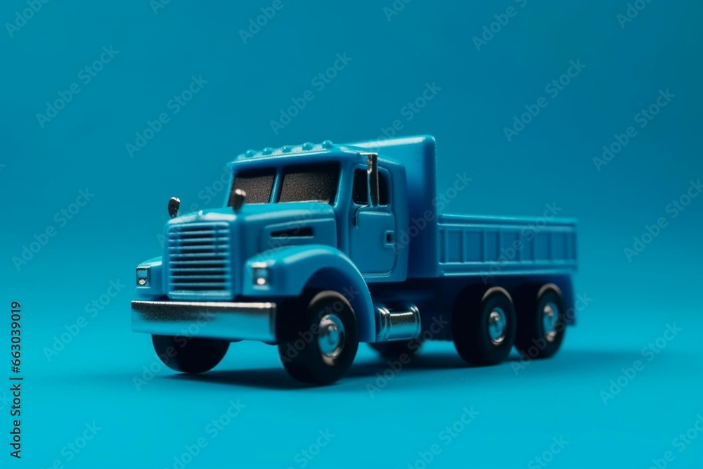 An image of a blue truck on a blue background. Generative AI