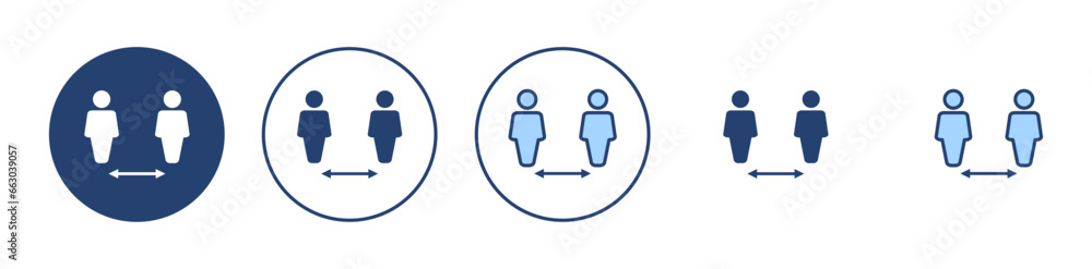 Social distance icon vector. social distancing sign and symbol. self quarantine sign - obrazy, fototapety, plakaty 