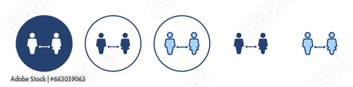 Social distancing vector. social distance sign and symbol. self quarantine sign