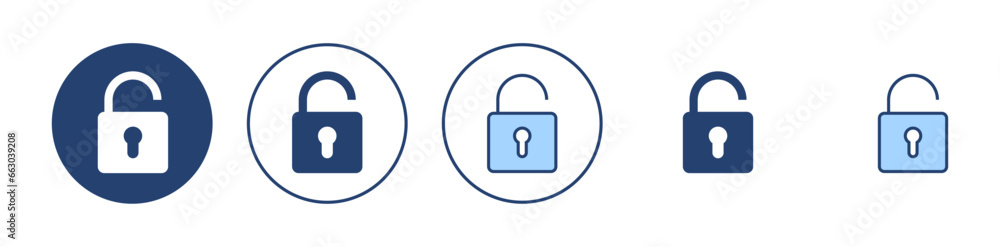 Unlock icon vector. Unlock sign and symbol. unlocked padlock icon Unlock icon vector. Unlock sign and symbol. unlocked padlock icon