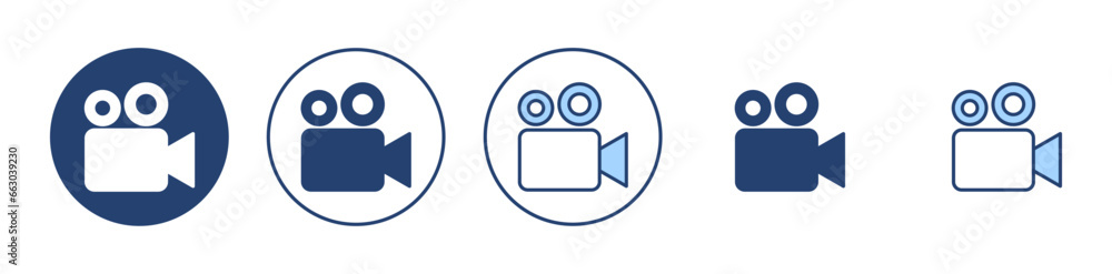 Naklejka premium Video icon vector. video camera sign and symbol. movie sign. cinema