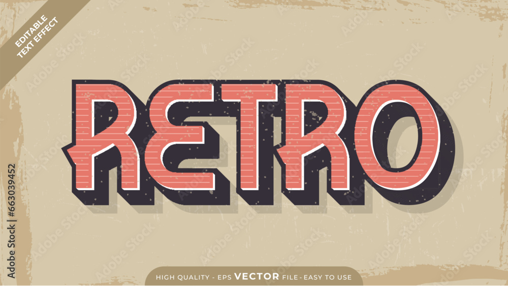 Obraz premium Editable text effect - Retro Vintage
