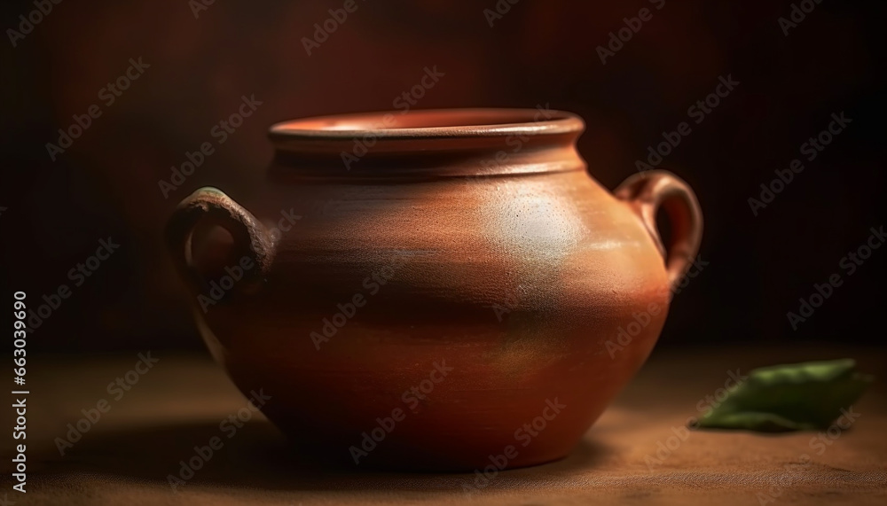 Ancient cultures crafted terracotta pottery, a decorative, ornate souvenir generated by AI Ancient cultures crafted terracotta pottery, a decorative, ornate souvenir generated by AI