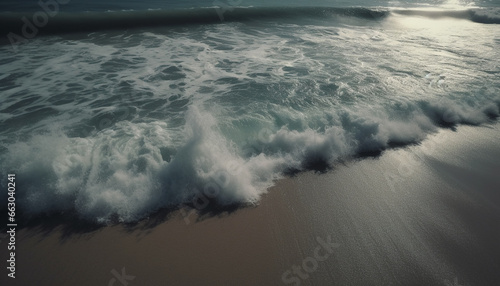 Wave  nature  water  surf  summer  seascape  coastline  beauty  sand  landscape generated by AI