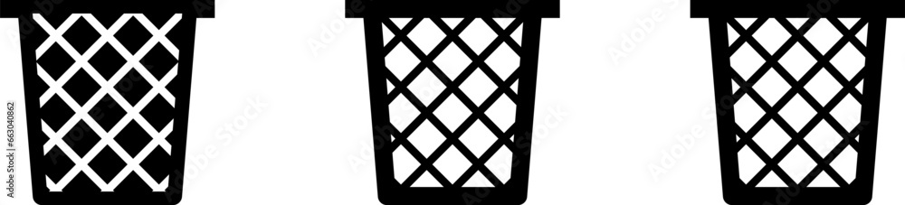 Simple Trash Bin Waste Rubbish Recycle Garbage Delete Button Symbol Icon. Vector Image. Simple Trash Bin Waste Rubbish Recycle Garbage Delete Button Symbol Icon. Vector Image.