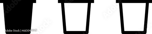 Simple Trash Bin Waste Rubbish Recycle Garbage Delete Button Symbol Icon. Vector Image.