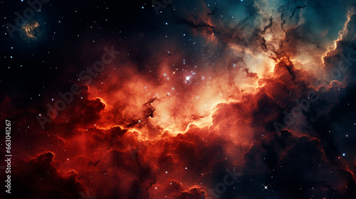 Abstract space background. Beautiful galaxies  nebula and stars in outer space  realistic universe wallpaper