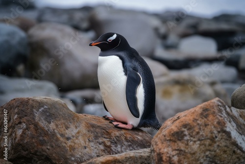 penguin in the heart of Antarctica. Generative AI