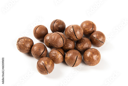 Wallpaper Mural macadamia nuts isolated on white background. Torontodigital.ca