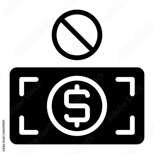 no money glyph icon