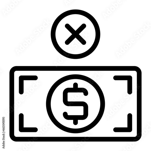 not accepted line icon