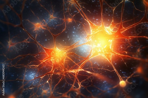 Connections between neurons. Generative AI