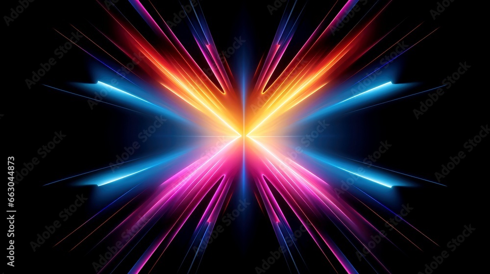 Fototapeta premium Abstract abstract neon glowing line, Technology background