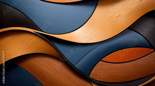 Wood marquetry wall parquet, abstract pattern background photo