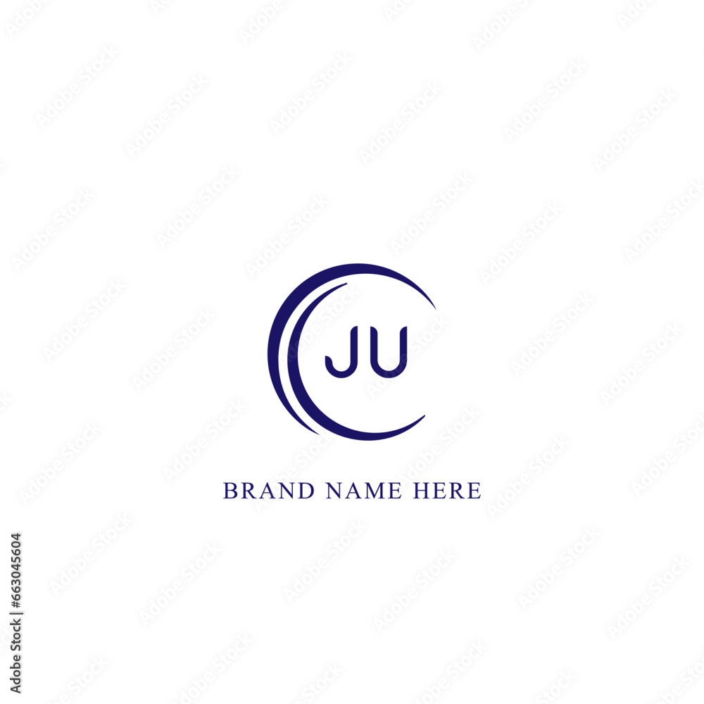 JU Letter Logo Design. Initial letters JU logo icon. Abstract letter JU J U minimal logo design template. J U Letter Design Vector with black Colors. JU logo,  Vector, spared, logos 
