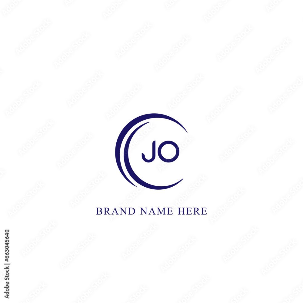 JO Letter Logo Design. Initial letters JO logo icon. Abstract letter JO J O minimal logo design template. J O Letter Design Vector with black Colors. JO logo,  Vector, spared, logos 