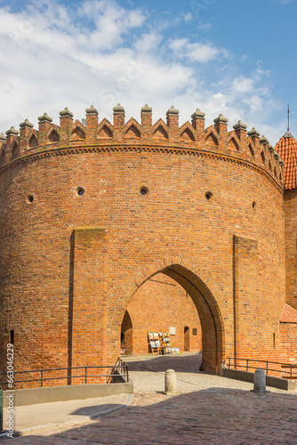 Obraz na płótnie Entrance to the historic Barbican building in Warsaw, Poland w salonie