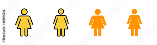 Female icon set for web and mobile app. woman sign and symbol
