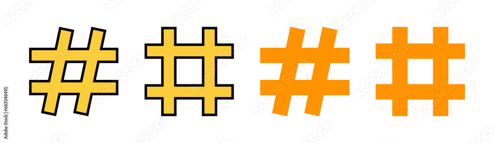 Obraz premium Hashtag icon set for web and mobile app. hashtag sign and symbol