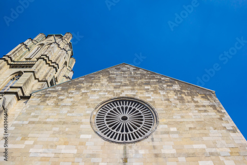 Facade of the historic Gertrud church in Essen, Germany photo