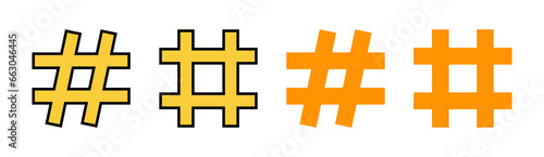 Hashtag icon set for web and mobile app. hashtag sign and symbol