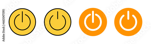 Power icon set for web and mobile app. Power Switch sign and symbol. Electric power