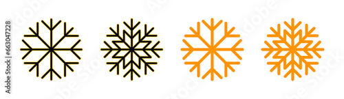 Snow icon set for web and mobile app. snowflake sign and symbol