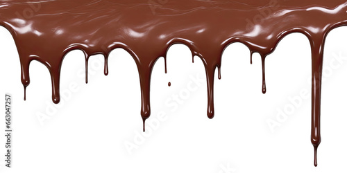 melted chocolate dripping, isolated on transparent background