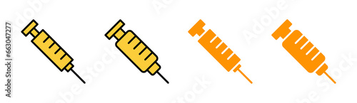 Syringe icon set for web and mobile app. injection sign and symbol. vaccine icon