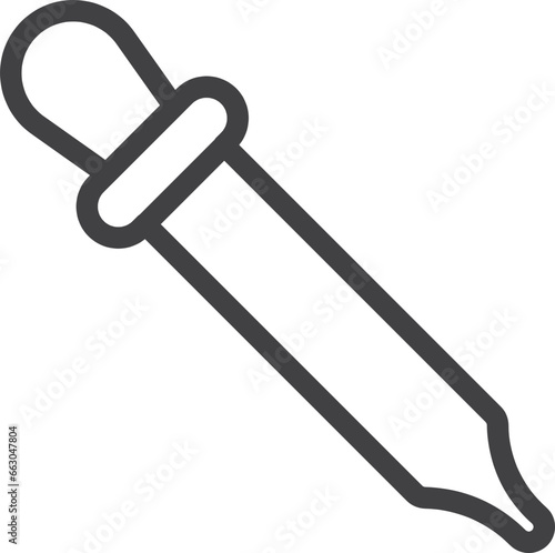 Pipette Outline Vector Icon Illustration