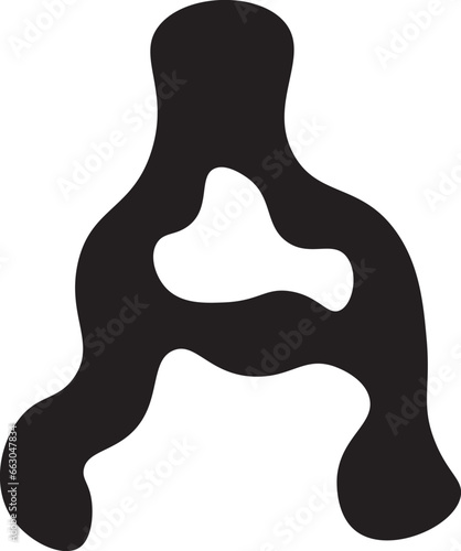 Melted Letter A Vector Icon Illustration