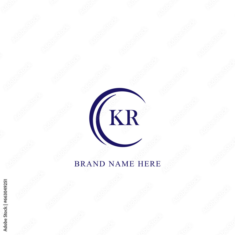 KR Letter Logo Design. Initial letters KR logo icon. Abstract letter KR K R minimal logo design template. K R Letter Design Vector with black Colors. KR logo,  Vector, spared, logos 