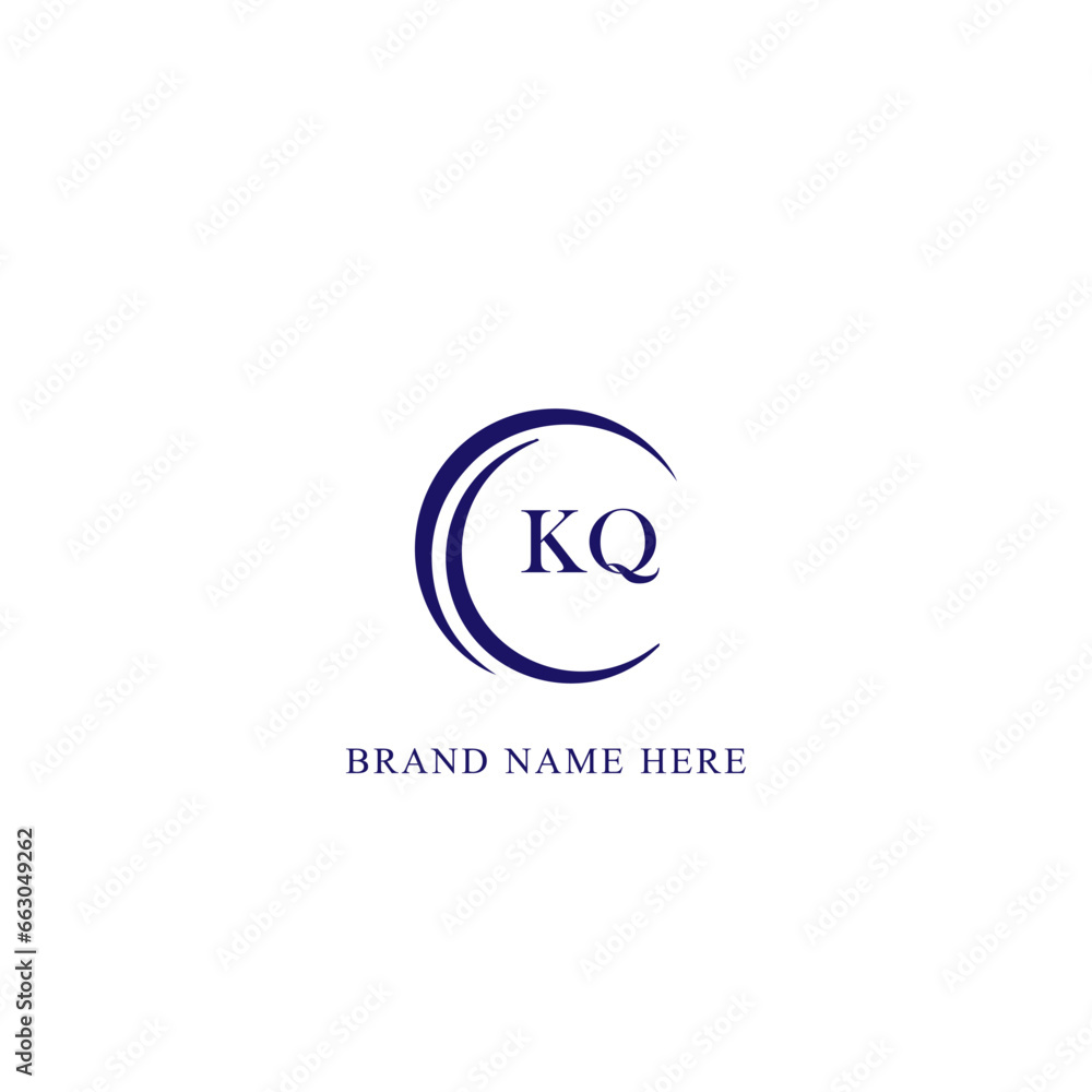 KQ Letter Logo Design. Initial letters KQ logo icon. Abstract letter KQ K Q minimal logo design template. K Q Letter Design Vector with black Colors. KQ logo,  Vector, spared, logos 