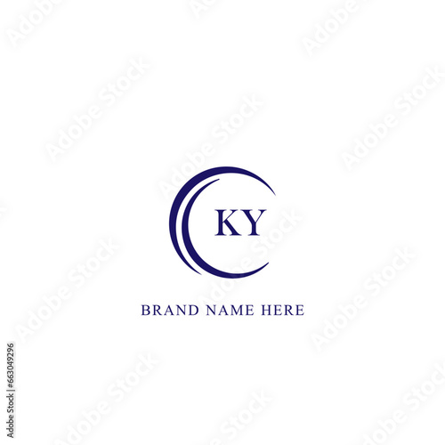 KY Letter Logo Design. Initial letters KY logo icon. Abstract letter KY K Y minimal logo design template. K Y Letter Design Vector with black Colors. KY logo,  Vector, spared, logos 