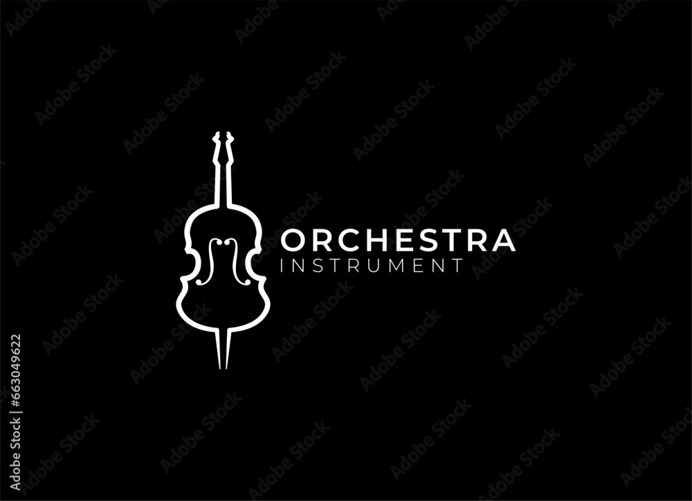 Violin viola orchestra logo design. 