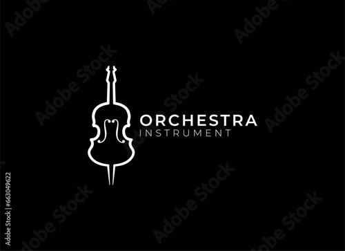 Violin viola orchestra logo design. 